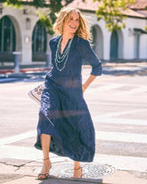 Passport Blue Tiered Lace Dress