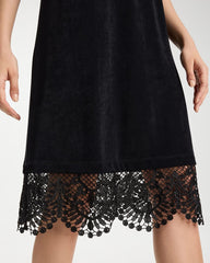 Travelers Black Travelers™ Lace Hem V-Neck Dress