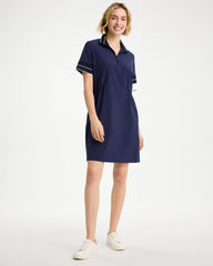 Passport Blue Zenergy® UPF Mesh Trim Dress