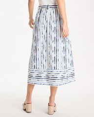 Passport Blue Palermo Striped Tie-Front Skirt