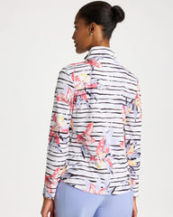 Calypso Coral Zenergy® UPF Lily Print Half Zip