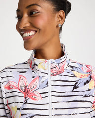 Calypso Coral Zenergy® UPF Lily Print Half Zip