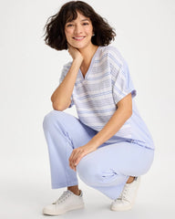 Indigo Ice Zenergy® Striped Gauze Lounge Shirt