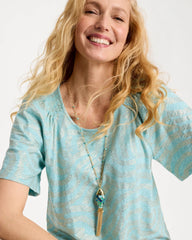 Blue Multi Tassel Fish Pendant Necklace