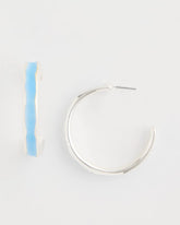Blue Sea Glass Inspired Hoop Earrings
