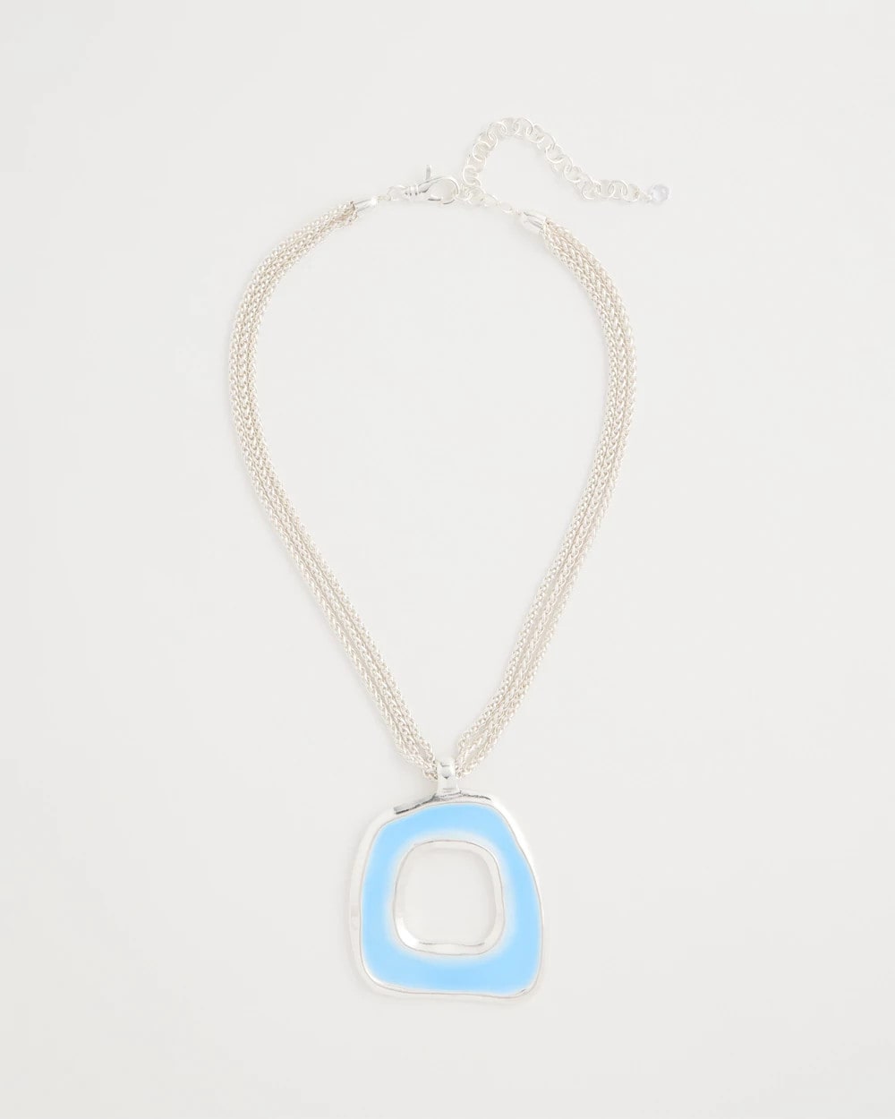 Blue Sea Glass Inspired Pendant Necklace