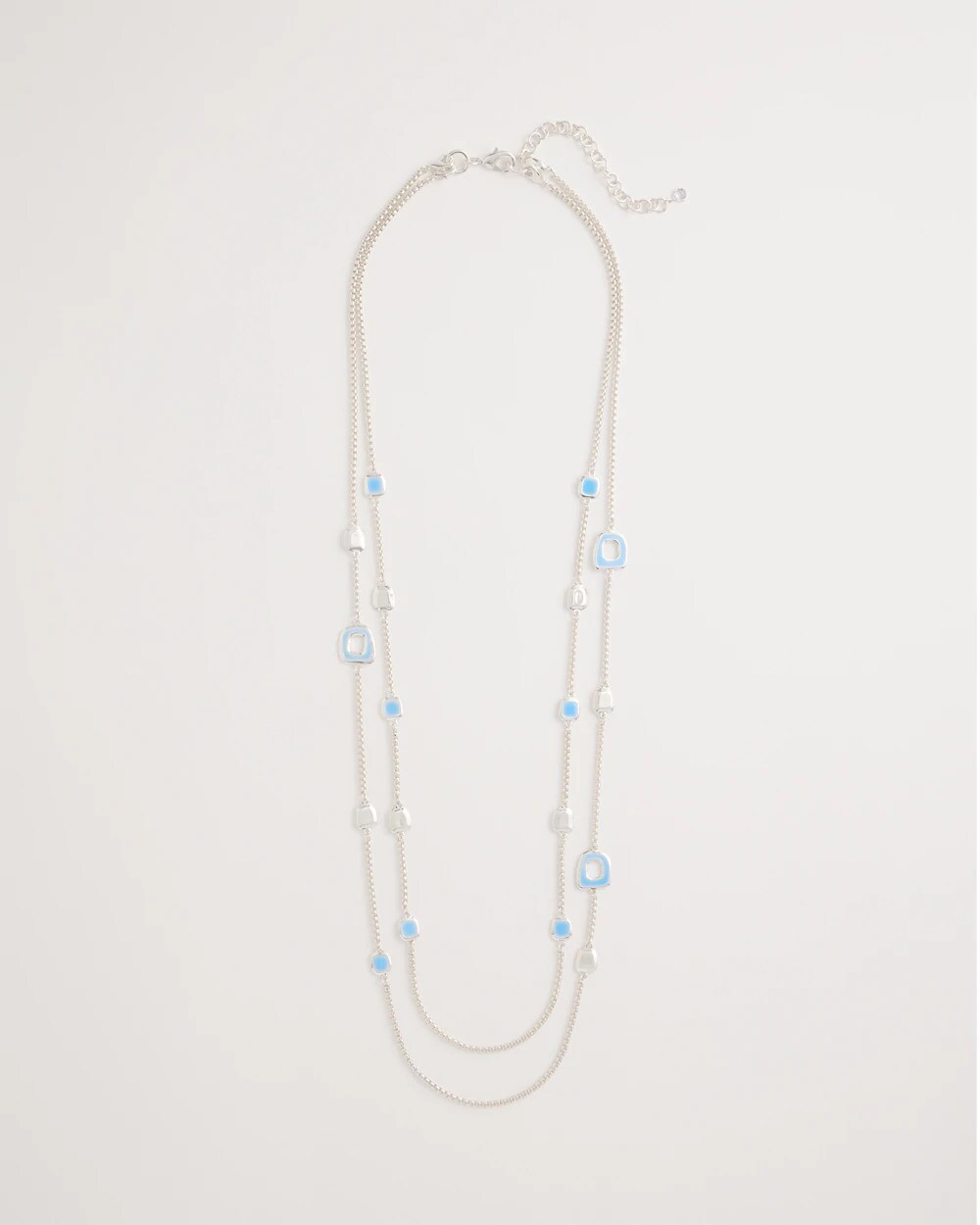 Blue Sea Glass Inspired Charm Necklace