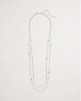 Blue Sea Glass Inspired Charm Necklace