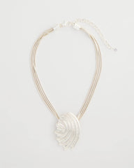 Silver Silvertone Shell Pendant