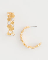 Gold Sea Foam Hoop Earrings