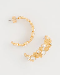 Gold Sea Foam Hoop Earrings