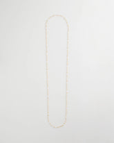 White/Gold Sea Foam Long Single-Strand Necklace