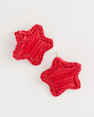 Red Americana Red Star Stud Earrings