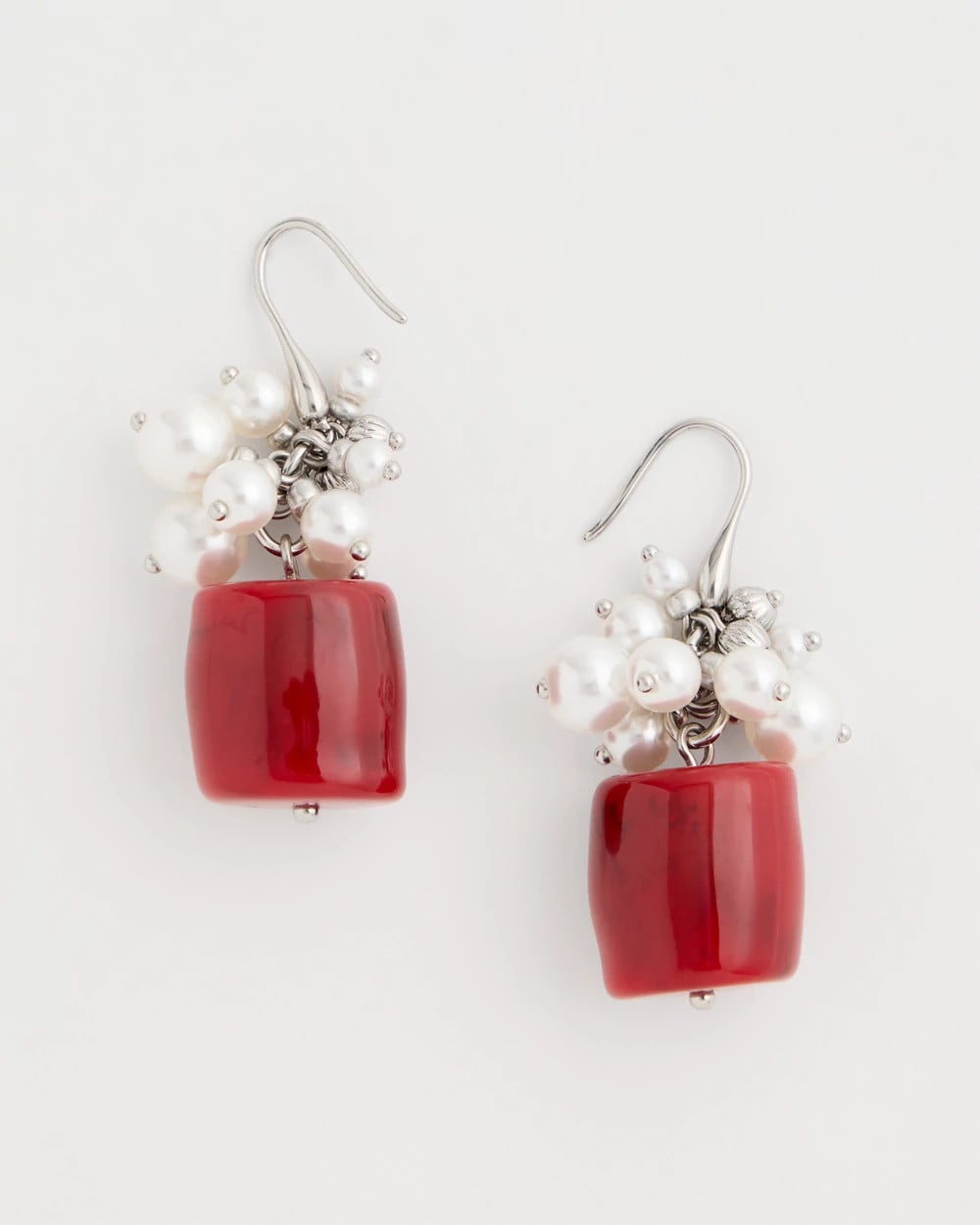 Red Red Resin Pearlescent Earrings