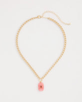 Coral Coral Agate Short Pendant Necklace