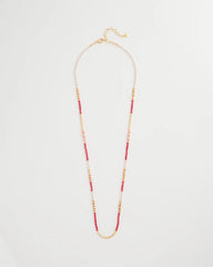 Coral Coral Genuine Stone Long Necklace