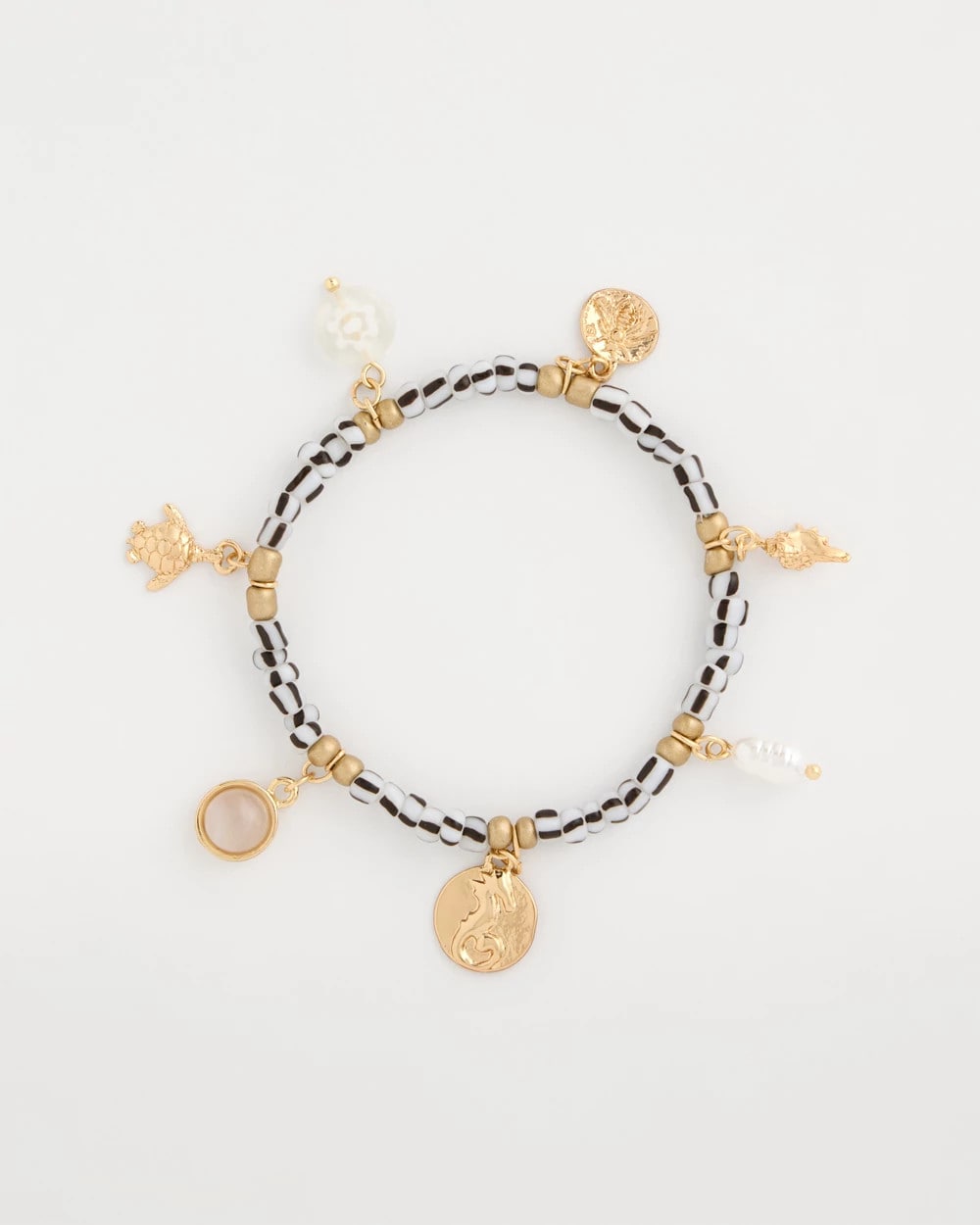 Black Beachy Charm Stretch Bracelet