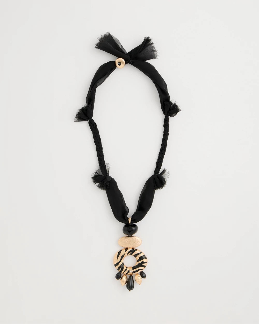 Black/Gold Tiger Pendant Necklace