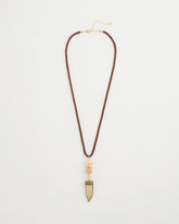 Neutral Tooth Pendant Corded Necklace