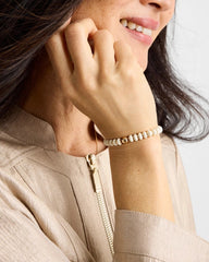 White Neutral Round Stretch Bracelet