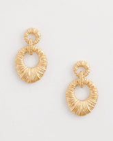 Gold Crinkle Goldtone Doorknocker Earrings