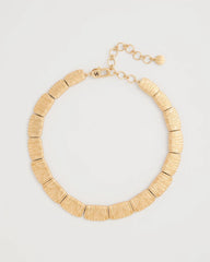 Gold Crinkle Goldtone Collar Necklace
