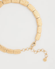 Gold Crinkle Goldtone Collar Necklace