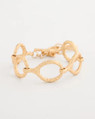 Gold Goldtone Open Link Toggle Bracelet