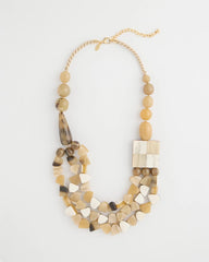 Neutral Chico's Originals Faux Horn Geo Necklace