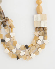 Neutral Chico's Originals Faux Horn Geo Necklace