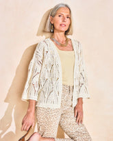 Neutral Cotton Crochet Kimono