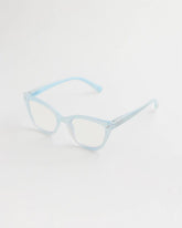 Light Blue Pearlescent Cat Eye Readers