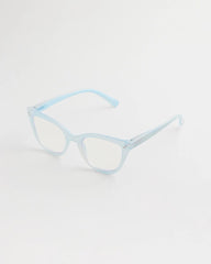 Light Blue Pearlescent Cat Eye Readers