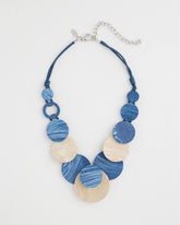 Blue Multi Chico's Originals Blue Neutral Wood Bib Necklace