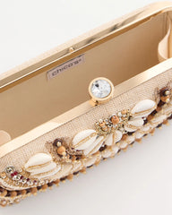Natural Shell Embellished Clutch