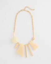 Neutral Faux Horn Geo Bib Necklace