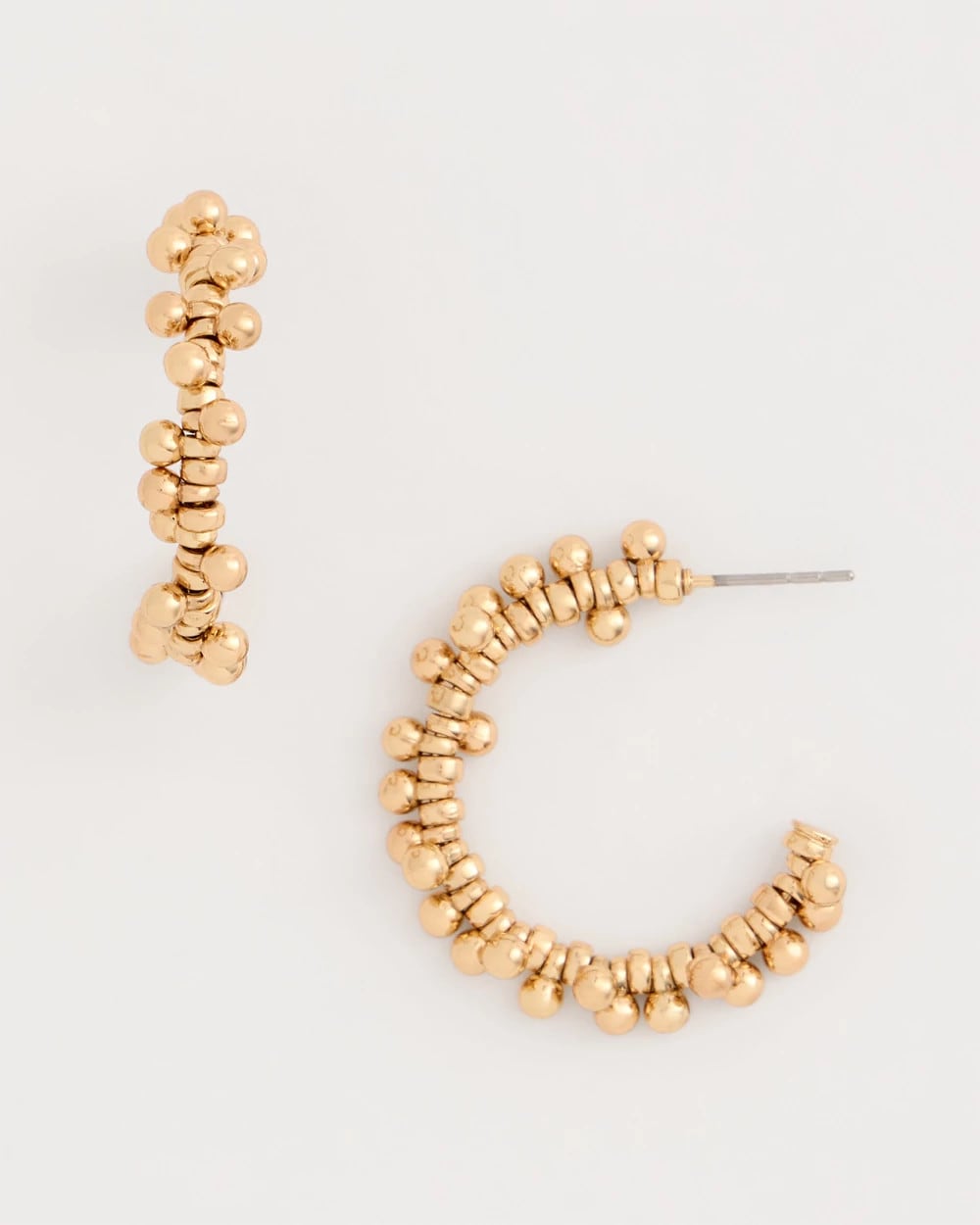 Gold Golden Beaded Hoop Earrings
