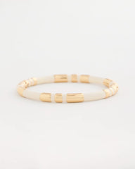 White White Enamel Hinge Bangle