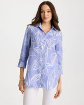 Blue Orchid No Iron™ Printed Linen Tunic