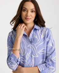 Blue Orchid No Iron™ Printed Linen Tunic