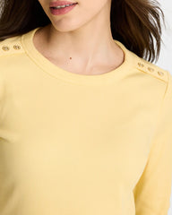 Golden Haze Ribbed Button Crewneck Tee