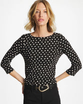 Black Polka Dot Pima 3/4 Sleeve Tee