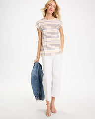 Passport Blue Striped Linen Dolman Tee