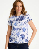 Passport Blue Jolene Cotton Stretch Cap Sleeve Tee