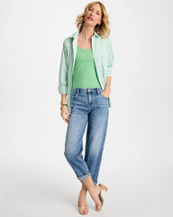 Peppermint Green No Iron™ Striped Stretch Shirt
