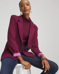 Deep Chianti Single-Breasted Sweater Blazer