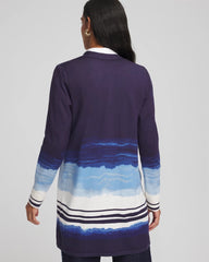 Passport Blue Stripe Ombre Duster Cardigan