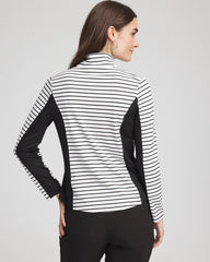Black Zenergy® UPF Striped Block Half Zip