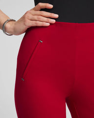 Carmine Red Juliet Slim Trim Detail Pants