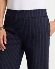 Navy Brigitte™ Straight Pinstripe Cropped Pants